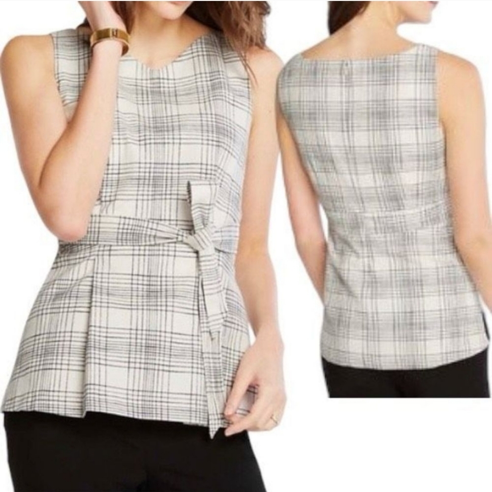NWT Ann Taylor Plaid Career Top Size 6P - Picture 1 of 9